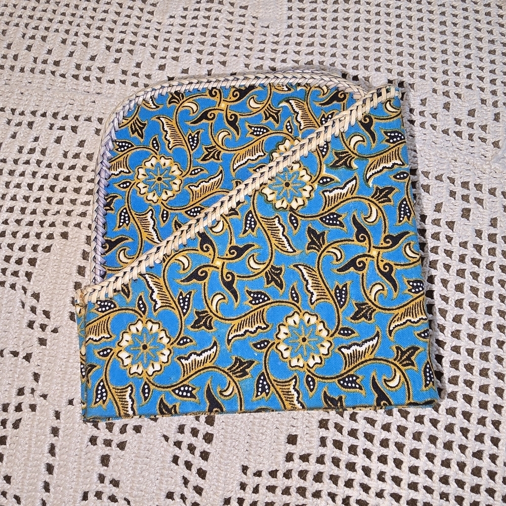 Vintage Coaster Set, Rattan Coaster Set, Vintage Drink Coasters, Drink Mat